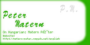 peter matern business card